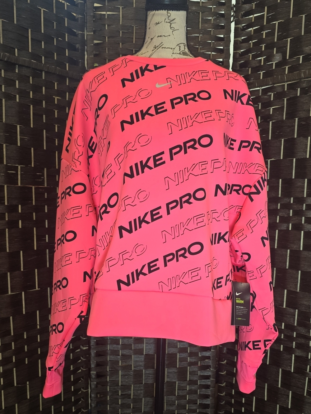 Nike Pro Women's Printed Fleece Crew (Style: CJ3588-679), Large, NWT